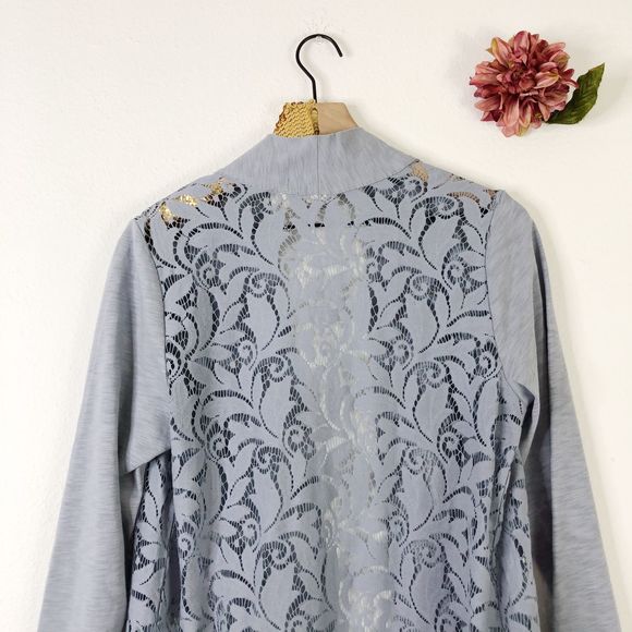 LORI GOLDSTEIN Slub Lace Cardigan - Picture 5 of 7